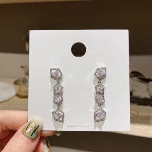 Zeojrlly Metal Trendy Geometric Women Dangle Earrings Korean Simple Square Earrings Women Female Jewelry Elegant For Girl