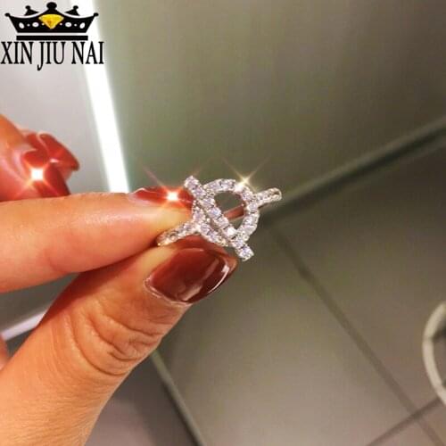 925 silver Mosaic diamond AAAA Zircon Special Symbols Simple original designWedding Rings For Women Gift Anillo Anel Bague Punk