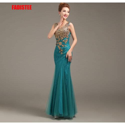 FADISTEE New arrival party legant evening dresses mermaid prom dress Robe De Soiree sleeveless appliques lace beads formal gown