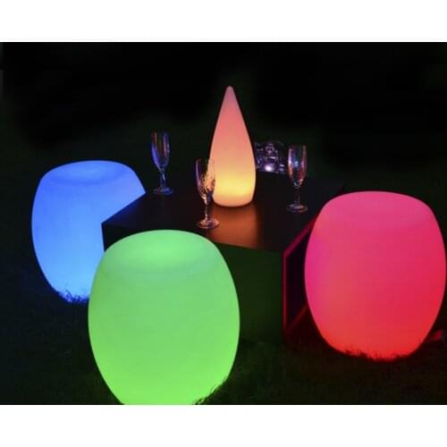 LED Home Bar Stool Chairs Glowing 16 Color Changing RGBW Lighting Rechargeable Waterproof IP65 for Party Event Free Shipping 1pc
