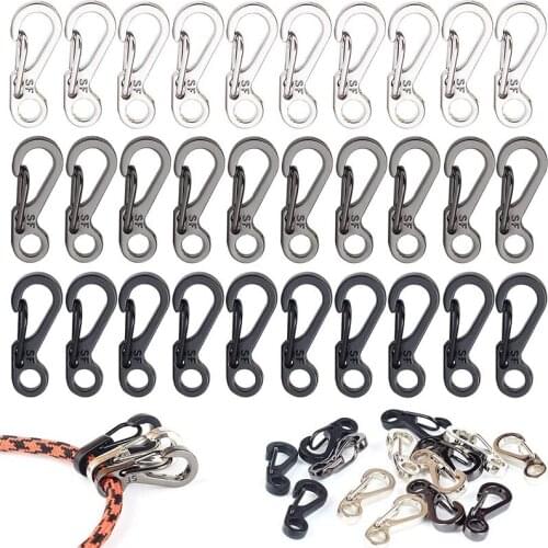 10Pcs Mini Carabiner Clips Spring Snap Hook Carabiners Buckle Backpack Clasps EDC Keychain for Camping Paracod Tactical Survival