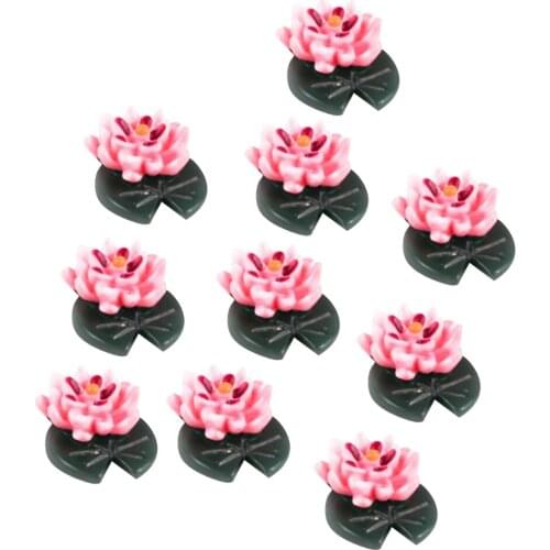 10pc Mini Lotus Plastic Resin Craft Landscaping Decor Sandtable Accessories