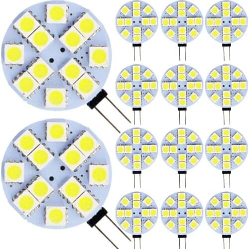 Ei-Home 12SMD G4 LED Bulbs, DC 12V RV light Bulbs,Replace Halogen Lamp for Home, Landscape, Car,Track Lighting, White,14-Pack