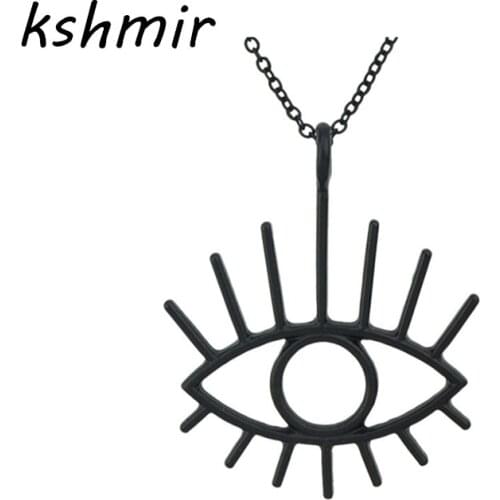 2019 Metal hollow out the eye pendant necklace fashion stereo contracted mysterious symbols luck eyes short necklace