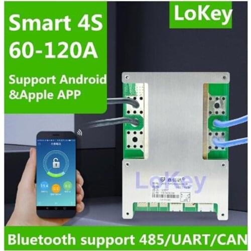 4S 12V smart BMS 60A 80A 100A 120A Lifepo4 batterys balance board BMS with Bluetooth App and communication UART BMS