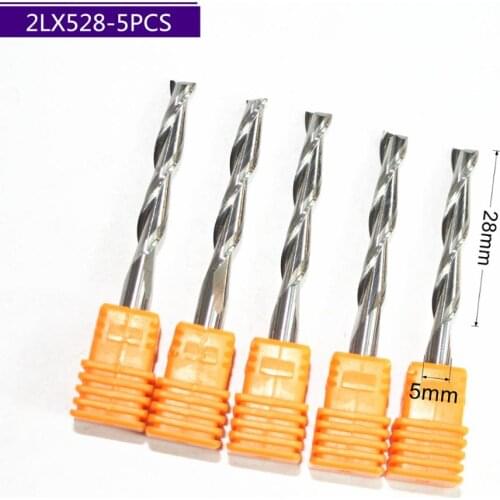 5mm*28mm,5pcs,Free shipping 2 Flutes End Mill,CNC machine milling Cutter,Solid carbide woodworking tool,PVC,MDF,Acrylic,wood