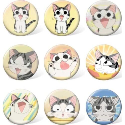 Sweet Cat Anime Cartoon Badge Fashion Cosplay Costume Brooches Accessories for Girl and Boy Gift Collection (9pcs/set )