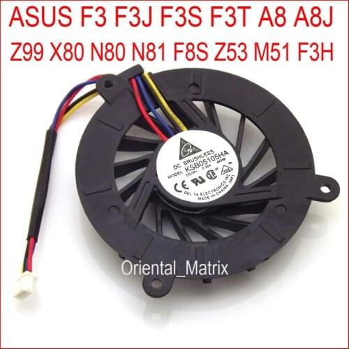 Free Shipping New KSB05105HA-8G99 For ASUS Z53 M51 F3H F3 F3J F3S F3T A8 A8J Z99 X80 N80 N81 F8S Laptop CPU Cooling Fan