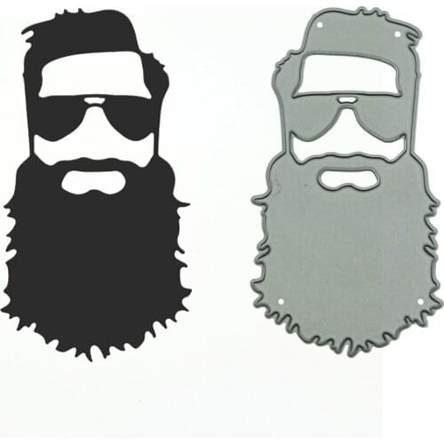 Beard Sunglasses Guy Man Pattern Metal Cutting Dies Scrapbooking Cutter Mold For DIY Greeting Cards Album Decorating