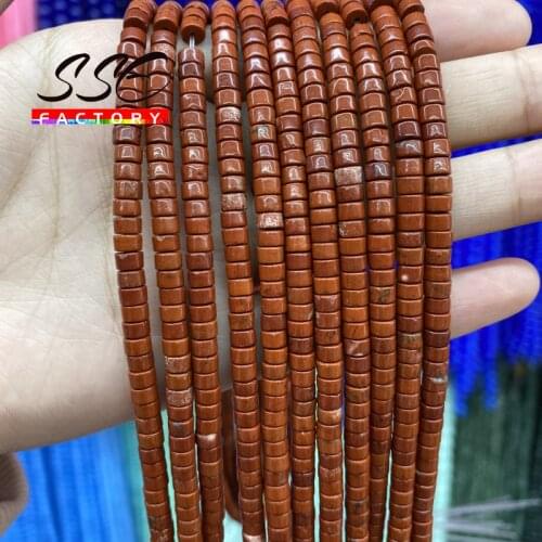 Fashion Jewelry 2x4mm natural red jaspers stone beads loose spacer bead DIY woman bracelet necklace earring stud and accessories