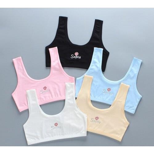 8-18 Years Cotton Teen Girl Training Bra Puberty Adolescent Vest Wireless Children Tank Tops Dropshipping