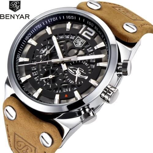 BENYAR Mens Watches Top Luxury Chronograph Sport Mens Watches Fashion Brand Waterproof Military Watch Relogio Masculino BY-5112M