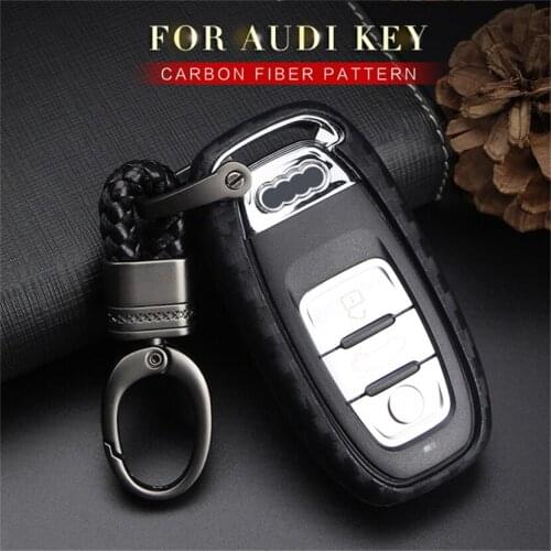 Car Styling Key Case Fob Cover For Audi A1 A2 A3 A4 A5 A6 A7 Q3 Q5 Q7 Q8 S5 S6 TT TTS 2019 2020 Key ring Shell Accessories