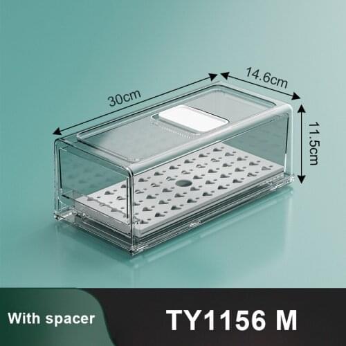 Food Storage Containers with Cover Refrigerator Drawer Stackable Kitchen Pantry Cabinet with Drainage Hole for Freezer T