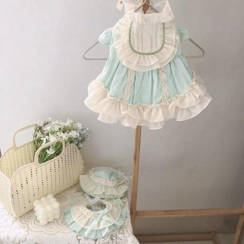 Summer Dog Dress Lolita Maid Thin Cute Princess Dresses Cats S Puppy Pet Clothing Pomeranian Corgi Teddy Poodle Dog Clothes 2021
