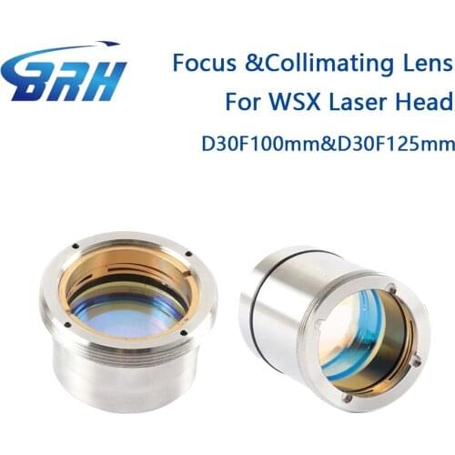 WSX Fiber Laser Focus Collimating Lens D30 F100 F125mm with Lens Holder for WSX Laser Cutting Head KC13 KC15 NC30