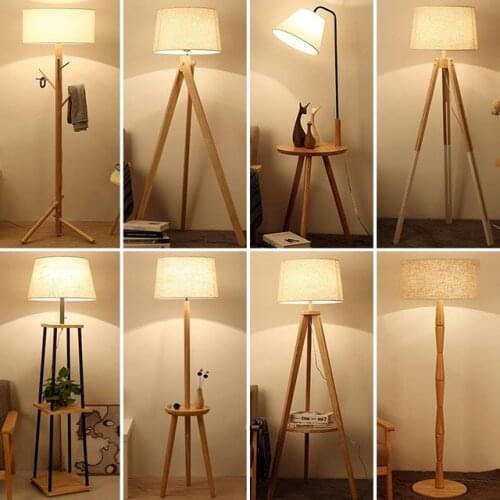 Minimalist standing lamp indoor lighting fixture living room bedroom floor light with fabric lampshade MING
