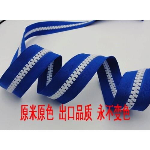 10meters zip+5pcs pullers/10#resin zippers/reversible for tent Outdoorsewing bag toys accessories thealligator White teeth