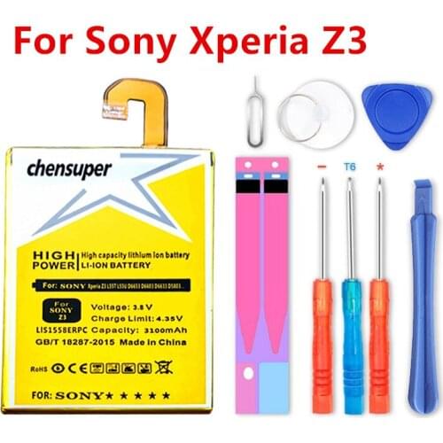 NEW 3100mAh LIS1558ERPC Phone Battery For Sony Xperia Z3 battery L55T L55U D6653 D6603 D6633 D5803 D5833 D6616 D6708