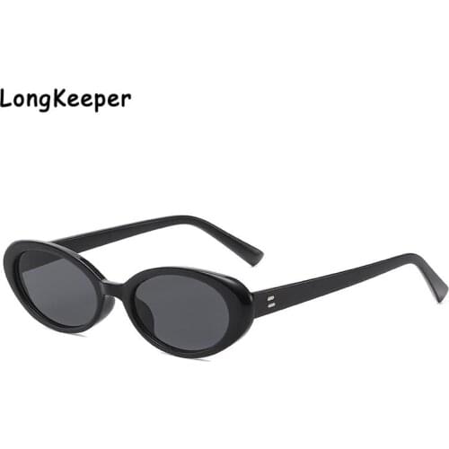 Europe America Trend Oval Sunglasses For Female Women Classic Vintage Small Frame Sun Glasses Ladies Black Driving Eyewear INS