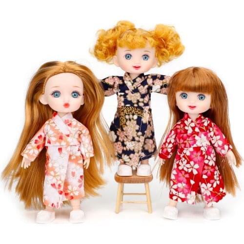 6Inch Moveable Jointed Baby Dolls With 3D Blue Eyes Fashion National style Clothing Dress Up BJD Dolls Hot Surprise Toy For Girl