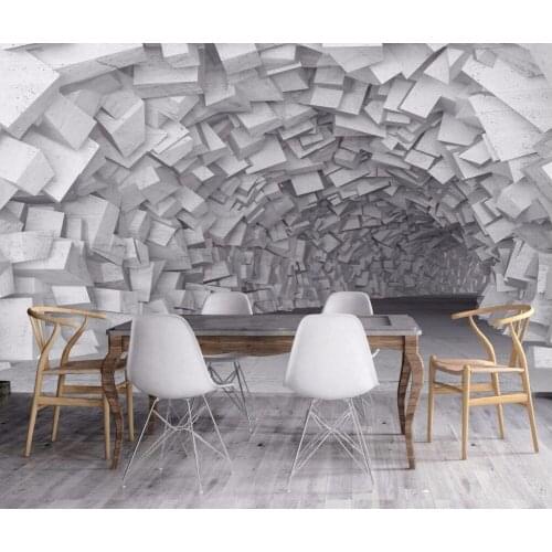 CJSIR Custom Wallpaper 3D European Retro Extension Space Tunnel Industrial Wind TV Sofa Background Wall Murals 3d Wallpaper
