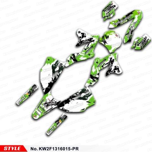 Aftermarket Motorcycle Stickers Vehicle Vinyl Decals for KX250F KX 250F 2013 2014 2015 2016, Style No.KW2F1316015-PR