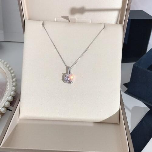 Simple Classic Style Gem Pendant Necklaces For Women Fashion Female Jewelry Accessories Girl Gift