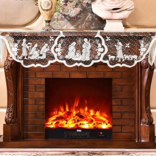 1pc Christmas Lace Tablecloth Virgin Mary Religious Table Home Fireplace Party Cover Cloth Fashion Day Runner Supplies Furn P2Q9