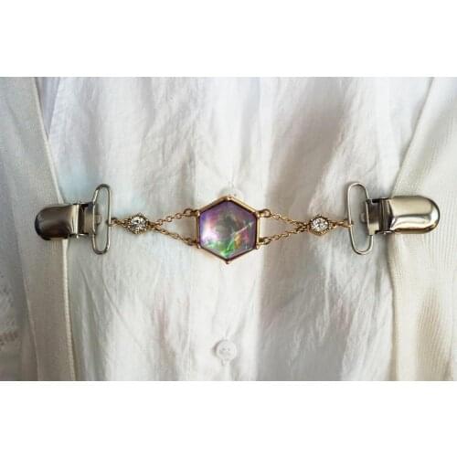 Xmas Women Collar Clasps Gem Rhinestone Crystal Sweater Jewelry Cardigan Clips