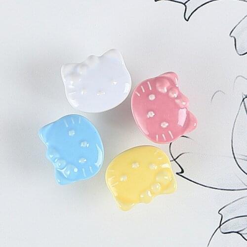 Creative Fashion Color Cartoon Ceramic Child Room Furniture knob pink blue white star pig cat crab bird cabinet drawer knob pull