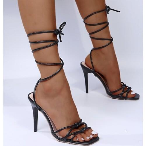 Womens Sandals for women and ladies Feather Strap Transparent Crystal High Heel Thin Pointed Toe Sandals