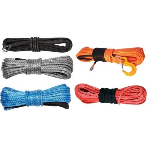 Synthetic Winch Rope, Grey1/4 x 50Ft Synthetic Winch Rope Line Cable for ATV SUV Truck Boat Winch