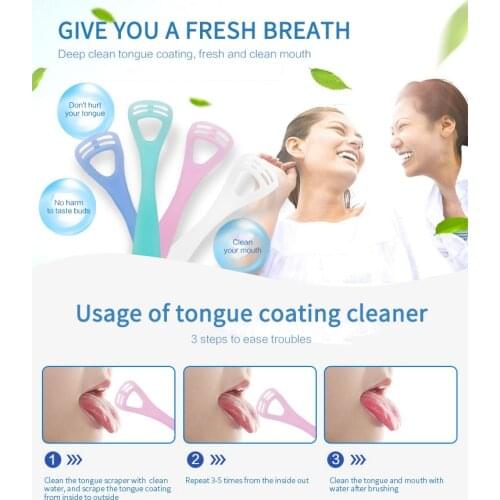 2020 New Tongue Scraper Cleaner Childrens Oral Cleaning Toothbrush Brush Fresh Breath Remove Coating Tongue Scraper