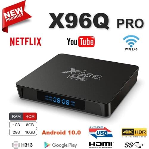 Set Top Box X96Q PRO Android 10.0 Smart TV Box 2.4G Wifi H313 Quad Core 1G 8G 2GB 16GB 1080P Media Player X96Q 4K Smart