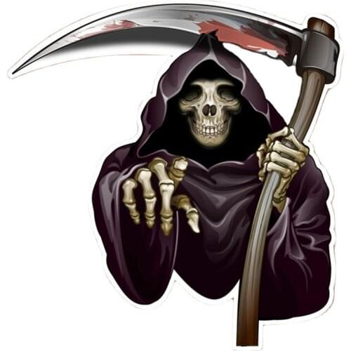 Pickaxe axe death skull car sticker funny colorful auto automotive decals stickers KK 14.5*14cm