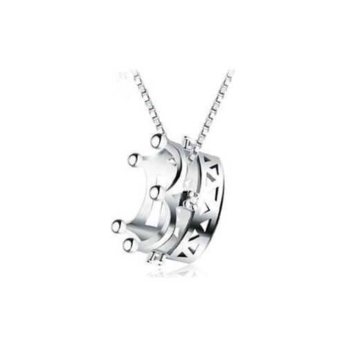 Korean version of the popular S925 Silver Crystal Crown Princess cute pendant pendant jewelry wholesale women free shipping