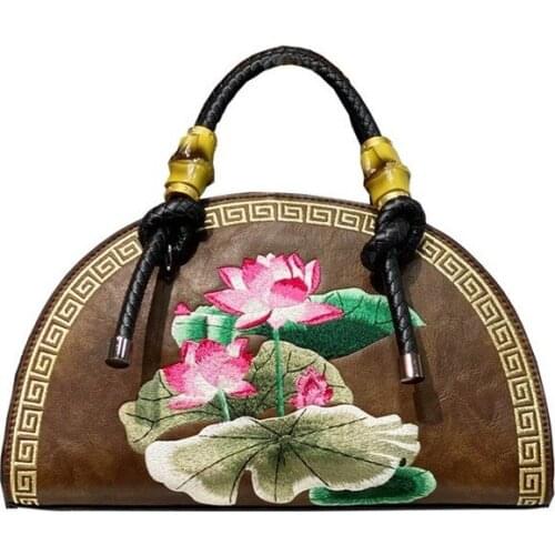 High Quality Female Bag 2021 Autumn New Retro Chinese Style Embroidery Female Handbag Casual Messenger Shoulder Bag Authentic