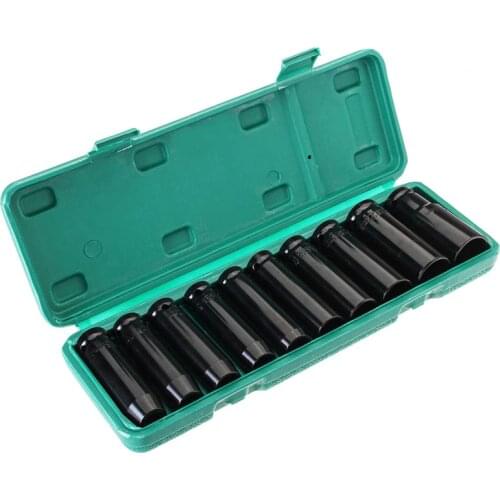 10Pcs 8-24Mm 1/2 inch Drive Deep Impact Socket Set Heavy Metric Garage Tool For Wrench Adapter Hand Tool Set mini sleeve wrench