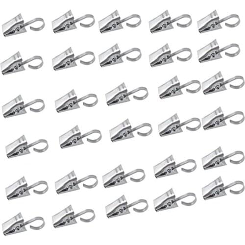 100 Pieces Curtain Pole Slip Hooks Drapery Hanging Clips Left Right Slip Opening Shower Curtain Rod Clip Hanging Photo Mini Clip