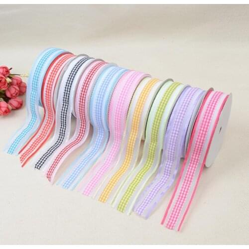 30 rolls /lot 20yards plaid ribbon DIY handmade materials , Clothing accessories accessories headdress SN969