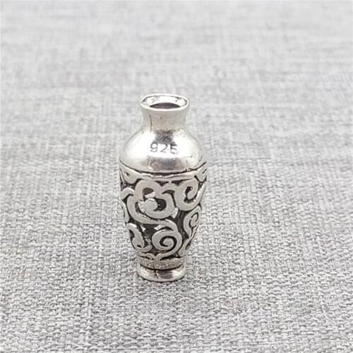 4pcs of 925 Sterling Silver Hollow Vase Beads for Bracelet Necklace