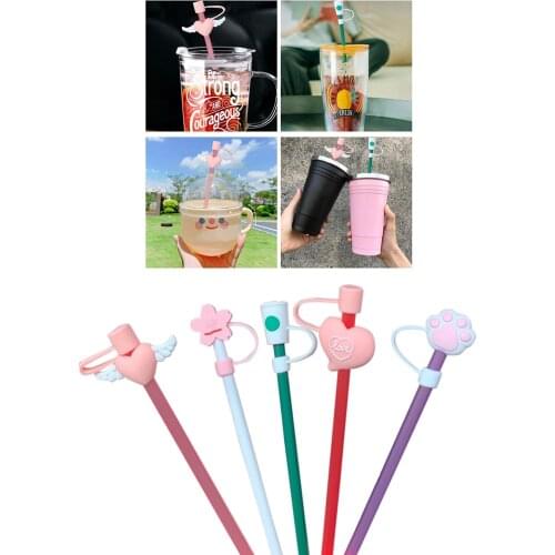 5Pcs Straw Tips Cover Silicone Straw Plugs Reusable Plugs For Straw Suitable For 68 Mm Straws Tip Cover Airtight proficient