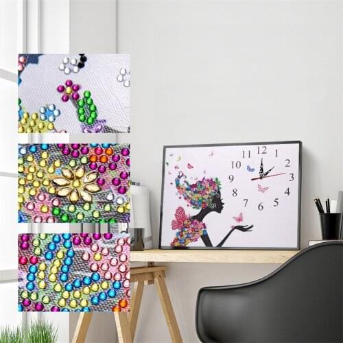 5D DIY Special Shaped Diamond Embroidery Wall Clock Diamond Painting Cross Stitch Watch Diamond Mosaic Rhinestones Home Decor