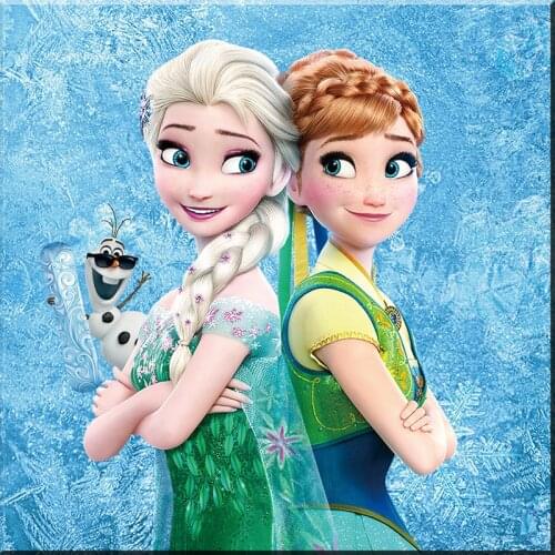 5D Mosaic Picture Full Diamond Embroidery Cartoon Anna Diy Diamond Painting Cartoon Elsa Cross Stitch Patterns Round Needlework