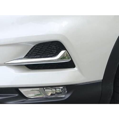 For Nissan Qashqai J11 2018 2019 Auto Accessory Front Fog Lights Lamp Eyelid Eyebrow Rear Foglight Cover Trim Chrome Styling