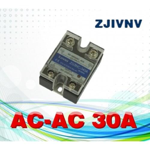 Free shipping single phase 90-480VAC control 80~250VAC AC-AC 30A Solid state relay type ZG3NC-330A 1 phase AC SSR