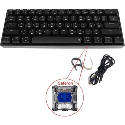 RGB Backlit Bluetooth 5.0 Wireless Dual Mode Mechanical Keyboard,61 Gateron Keys L4MD