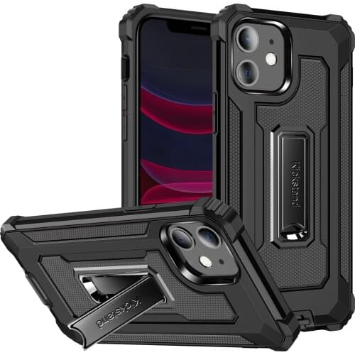 For iPhone 11 12 Pro MAX Case Armor Cover Shockproof Metal Kickstand Holder Case For iPhone 12 Mini XR XS MAX 6 7 8 Plus SE 2020