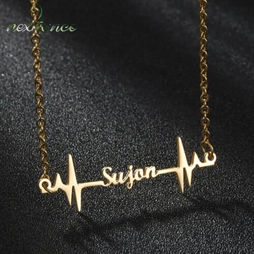 Nextvance New Personalized Customized Name Necklace Gold Stainless Steel Creativity Pendant Chain for Women Anniversary Gift
